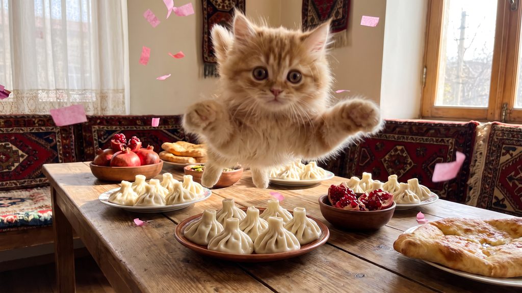 A cat losing its mind with joy